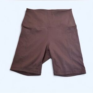 Danskin High-Rise Bike Shorts in Brown